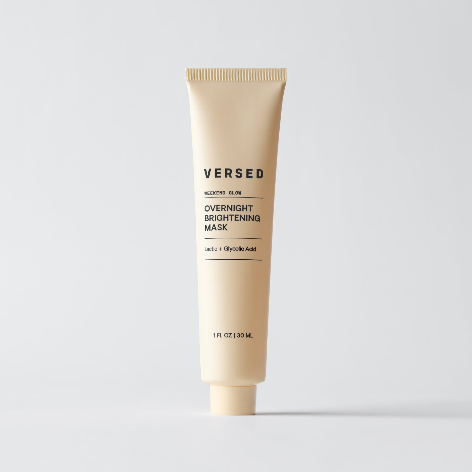 versed weekend glow overnight brightening mask packaging on white background