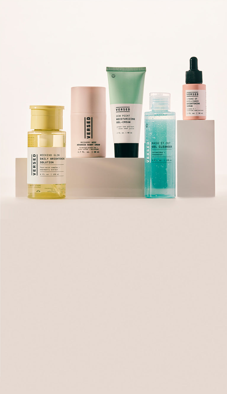 Group image of Versed Clean Beauty Skincare Products